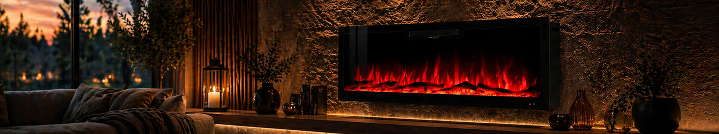 Wall-mounted fireplaces