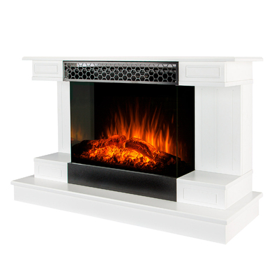 Șemineu electric Azona & Flamora, Art Flame, 710x1120x430 mm, 1500W, Efect trosnet de lemne, 6 culori ale flăcărilor,  Termostat