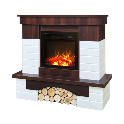 Șemineu electric Leon & Dionis, 958x1096x280 mm, 1500W, 2 trepte de încălzire, 5 niveluri ale intensității flăcărilor, Timer