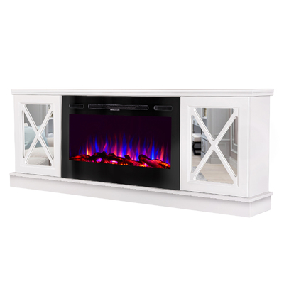 Electric fireplace Sorrento & Adeli, Art Flame, 685x1820x300 mm, 1500W, 3 flame colors, 5 flame brightness levels, Logs and crystals