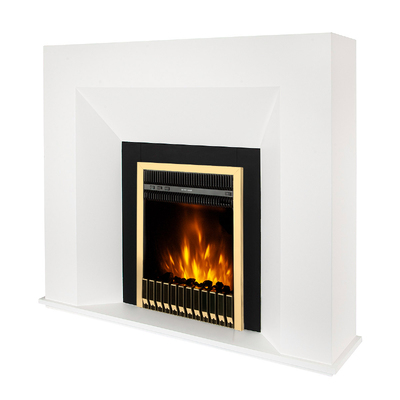 Șemineu electric Nova Flame & Gala Gold, Art Flame, 1100x1250x300 mm, 2000W,  5 niveluri ale intensității flăcărilor, Timer, Termostat