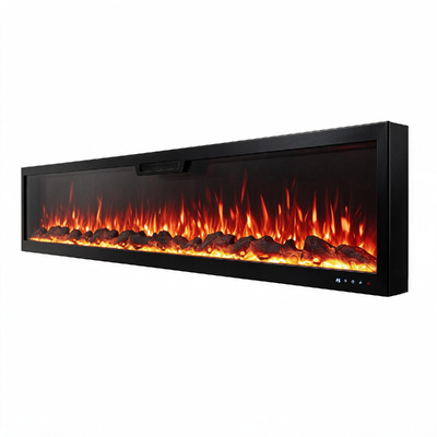 Vegas 100 recessed and wall mounted electric fireplace, Art Flame, 457x2505x126 mm, 1500W, 10 flame colors, Thermostat, Logs and crystals
