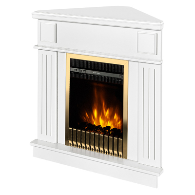 Șemineu electric Marina colț & Gala gold, Art Flame, 1000x1000x500 mm, 2000W, Termostat, 5 niveluri ale intensității flăcărilor, Timer