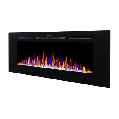 Hefest recessed and wall mounted electric fireplace, 544x1524x140 mm, 1500W, 3 flame colors, 5 flame brightness levels, Logs