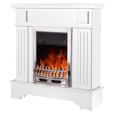 Electric fireplace Marina extra & Galileo silver, Art Flame, 1092x1034x300 mm, 2000W, Thermostat, 5 flame brightness levels, Timer