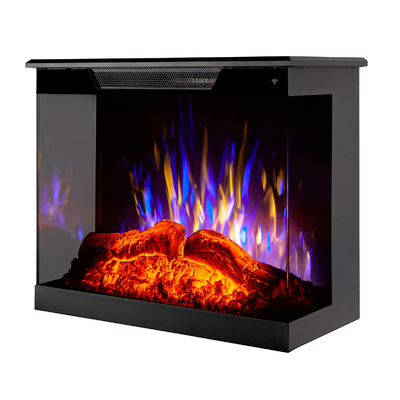 Șemineu electric 3D incorporabil Flamora, Art Flame, 519x610x305 mm, 1500W, 6 culori ale flăcărilor, Termostat, 5 niveluri ale intensității flăcărilor