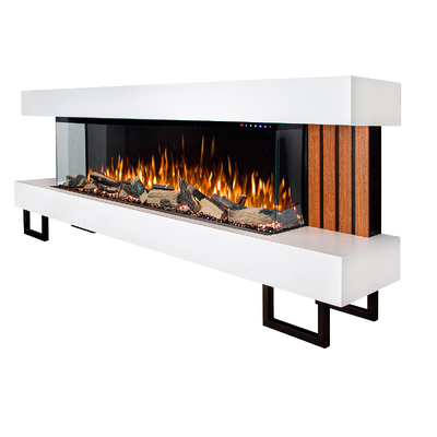 Șemineu electric Firesa & Haiti 65, Art Flame, 900x2300x400 mm, 1500W, peste 100 de combinații de culori, Termostat, Bușteni și cristale