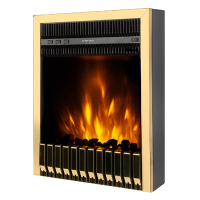 Șemineu electric incorporabil Gala gold, Art Flame, 577x447x161 mm, 2000W, Termostat, 5 niveluri ale intensității flăcărilor, Timer