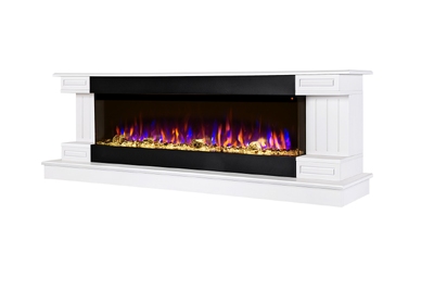 Șemineu electric Arizona & Dalas maxi, 603x1810x430 mm, 1500W, 30 de combinații de culori, Termostat, Bușteni și cristale