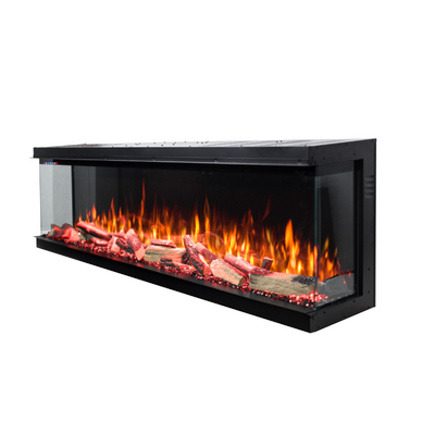 Șemineu electric 3D incorporabil Haiti 78, Art Flame, 533x2000x332 mm, 1500W, peste 100 de combinații de culori, Termostat, Bușteni și cristale