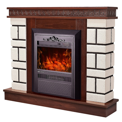 Șemineu electric Nazary mini & Cristina, 874x1080x245 mm, 2000W, 2 trepte de încălzire, 5 niveluri ale intensității flăcărilor, Timer