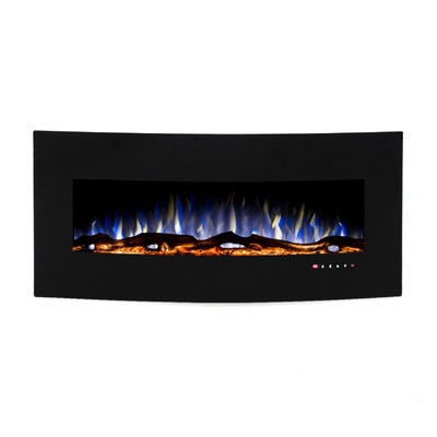 Șemineu electric de perete Archy, 550x1222x157 mm, 1500W, 3 culori ale flăcărilor, Termostat, 5 niveluri ale intensității flăcărilor