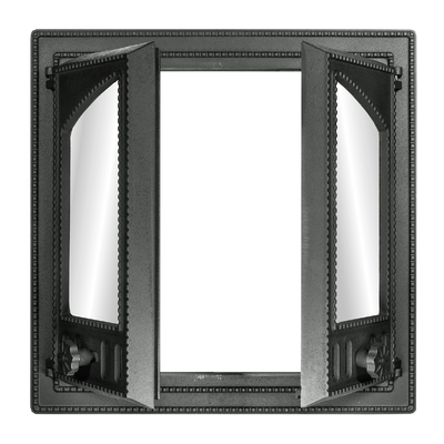 Ușă pentru sobă  K 501, 500*500 mm, Fontă,  Rezistență 700-950℃, Deschidere rotativă