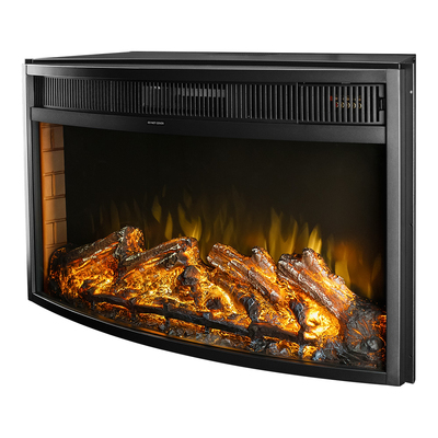 Șemineu electric incorporabil Elbrus, Art Flame, 495x868.2x310 mm, 1950W, Efect trosnet de lemne, 5 niveluri ale intensității flăcărilor, Timer