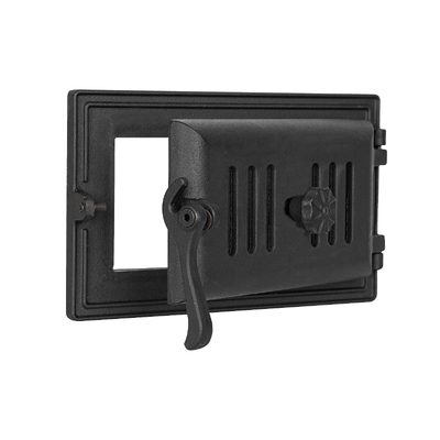 Ușă cenușar pentru sobă B 104, 310×182 mm, Fontă, Rezistență 700–950℃, Deschidere rotativă 