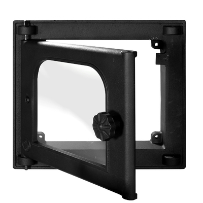 Ușă pentru sobă  K 301, 310*270 mm, Fontă,  Rezistență 700-950℃, Deschidere rotativă
