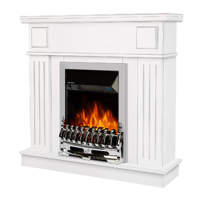 Șemineu electric Marina & Galileo silver, Art Flame, 997x1034x270 mm, 2000W, Termostat, 5 niveluri ale intensității flăcărilor, Timer