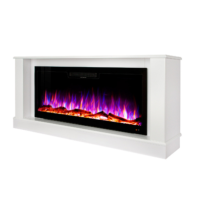 Șemineu electric Bernard & Vegas 42, Art Flame, 640x1400x270 mm, 1500W, 10 culori ale flăcărilor, Termostat, Bușteni și cristale