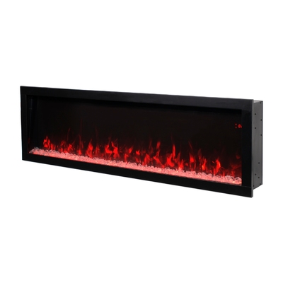 Șemineu electric de perete-incorporabil Haven 60, Art Flame, 460x1524x162 mm, 1500W, peste 100 de combinații de culori, Termostat, Bușteni și cristale