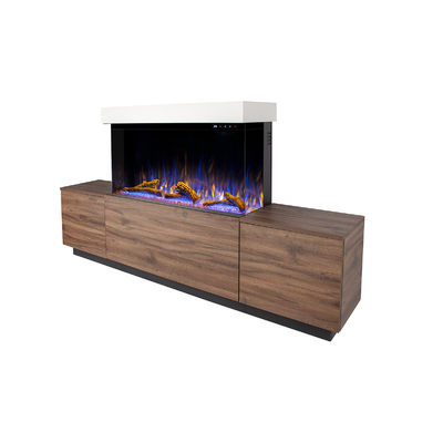  Șemineu electric Lumea & Haiti 40, Art Flame, 1041x2010x330 mm, 1500W, 100 de combinații de culori, Termostat, Bușteni și cristale 