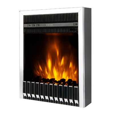 Șemineu electric incorporabil Gala silver, Art Flame, 577x447x161 mm, 2000W, Termostat, 5 niveluri ale intensității flăcărilor, Timer