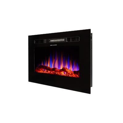 Aladin recessed and wall mounted electric fireplace, Art Flame, 420x660x124 mm, 1500W, 3 flame colors, 5 flame brightness levels, Logs and crystals