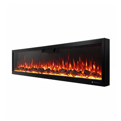 Vegas 72 recessed and wall mounted electric fireplace, Art Flame, 457x1828x126 mm, 1500W, 10 flame colors, Thermostat, Logs and crystals