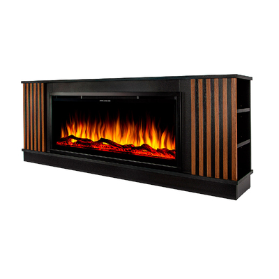 Șemineu electric Flamara & Schubert 42, Art Flame, 640x1700x300 mm, 1500W, peste 60 de combinații de culori, Termostat, bușteni, cristale și pietre decorative