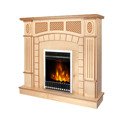 Șemineu electric Amsterdam wood & Gala silver, Art Flame, 1120x1150x300 mm, 2000W, Termostat, 5 niveluri ale intensității flăcărilor, Timer