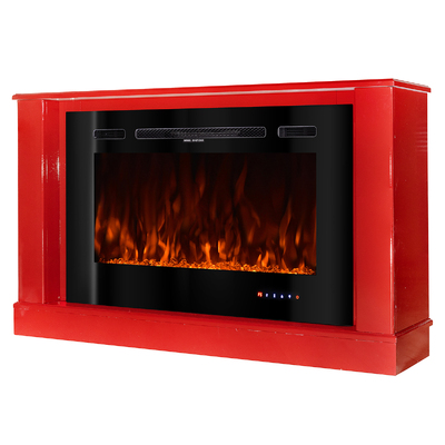 Șemineu electric Bernard mini lux & Adeli, 725x1215x300 mm, 1500W, 3 culori ale flăcărilor, 5 niveluri ale intensității flăcărilor, Bușteni și cristale