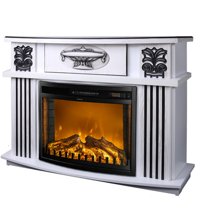 Șemineu electric Roma mini & Zakynthos, 974x1200x318 mm, 1500W, 2 trepte de încălzire, 5 niveluri ale intensității flăcărilor, Timer
