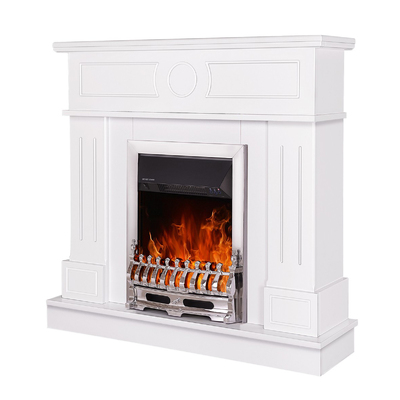 Șemineu electric Ambasador & Galileo silver, Art Flame, 1000x1048x300 mm, 2000W, Termostat, 5 niveluri ale intensității flăcărilor, Timer