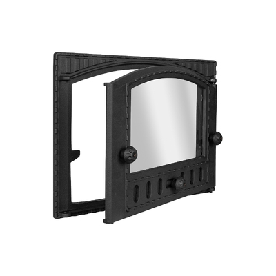 Ușă pentru sobă K 202, 435*320 mm, Fontă,  Rezistență 700-950℃, Deschidere rotativă
