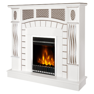 Șemineu electric Amsterdam & Gala silver, Art Flame, 1120x1150x300 mm, 2000W, Termostat, 5 niveluri ale intensității flăcărilor, Timer