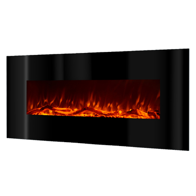Madrid wall mounted electric fireplace, 550x1280x140 mm, 1500W, 3 flame colors, 5 flame brightness levels, 2 heating levels