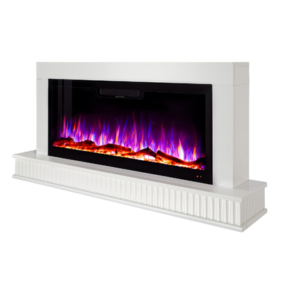 Șemineu electric Fluxa & Vegas 42, Art Flame, 680x1400x270 mm, 1500W, 10 culori ale flăcărilor, Termostat, Bușteni și cristale