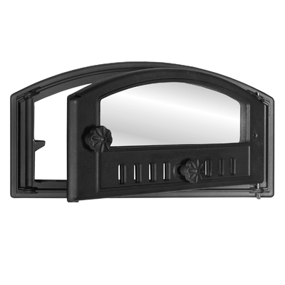 Ușă pentru sobă  K 203, 502*260 mm, Fontă,  Rezistență 700-950℃, Deschidere rotativă