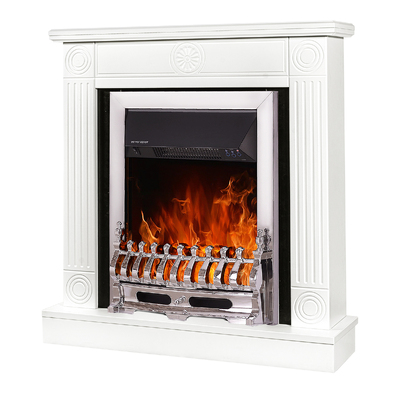 Electric fireplace Donald & Galileo silver, Art Flame, 865x820x250 mm, 2000W, Thermostat, 5 flame brightness levels, Timer