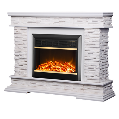 Șemineu electric Stone & Mars, 880x1180x305 mm, 1500W, 2 trepte de încălzire, 5 niveluri ale intensității flăcărilor, Timer
