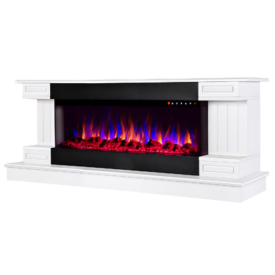 Șemineu electric Arizona mini & Dalas, 603mmx1470x430 mm, 1500W, 30 de combinații de culori, Termostat, Bușteni și cristale